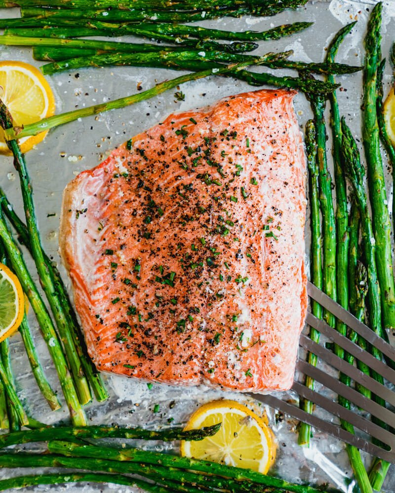 Salmon And Asparagus Sheet Pan